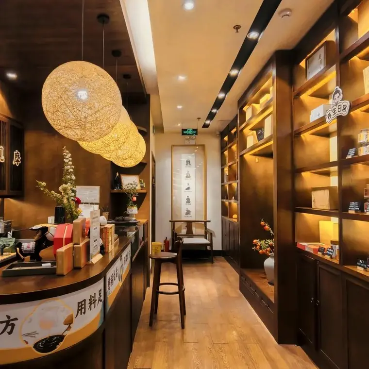 A traditional herbal dispensary corridor in a Shanghai partner clinic